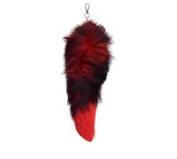 Porte-clés pour femme - Queue de Thérian - Personnalisé - Sac à dos à pompon - Accessoire de sac à main - Pendentif cosplay - Jouet photo - Porte-clés pour clés de voiture, Rouge, 40 cm
