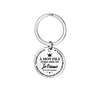 Porte-clés pour fils, cadeau de maman, papa, anniversaire, remise de diplôme, cadeau « To My Son Never Forget I Love You Forever », b, défaut
