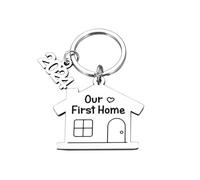 Porte-clés pour la maison, cadeaux de pendaison de crémaillère, cadeaux de déménagement pour femmes et hommes, Couples, nouveaux propriétaires, Souvenirs de maison, 2024 (Our first home Keychain)