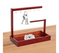 Porte-clés pour l'entrée - Étagère à bijoux en bois, support de rangement décoratif avec 6 crochets, affichage multifonction sur le plan de travail | Collier, boucle d'oreille, cerceau,