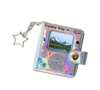 Porte-clés pour livre photo - Petit porte-clés portable de 7,4 cm | Petit album photo rétro double face pour la famille Nouvel An Grossesse Naissance Voiture Événement Grands parents Croissance Maison