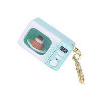 Porte-clés pour micro-ondes avec fermoir mousqueton, pendentif de simulation, lumière LED et fonction sonore pour la sécurité nocturne, les activités familiales, simulations de micro-ondes avec son