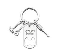 Porte-clés pour papa, cadeau de fête des pères avec boîte cadeau pour papa, décapsuleur, porte-clés avec gravure Love You Daddy, cadeau d'anniversaire pour papa