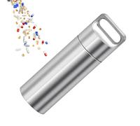 Porte-clés pour pilules - Aluminium robuste, boîte de poche à fermeture filetée avec précision, matériau léger et durable, porte-clés, porte-pilule, cylindre compact | Porte-médicaments pour sacs à ma