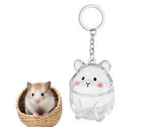 Porte-Clés Pour Poils De Chien - Conteneur Transparent En Forme De Hamster | Charme Porte-Clés Collecteur De Poils De Chien,Pour Sac À Main Portefeuille Voyage Voiture Rétroviseur Hommes Femmes