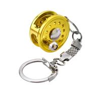 Porte-clés pour sac à dos - Pendentifs de moulinet de pêche, 1 bobine miniature pour décoration de cartable, matériel avec poignée rotative, ornements de mode, bibelots de pêcheur à clipser, C, Refer