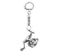 Porte-clés pour sac à dos - Pendentifs de moulinet de pêche, 1 bobine miniature pour décoration de cartable, matériel avec poignée rotative, ornements de mode, bibelots de pêcheur à clipser, a, Refer