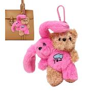 Porte-clés pour sac à dos, porte-clés pour lapins jumeaux, détails pour sacs à dos lors de fêtes d'anniversaire, école, voyages, famille et adultes