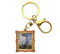 Porte-clés pour sacs et sacs à main - Porte-clés peinture artistique， sacs à main en cuir, accessoires （Monet - Woman with a Parasol-Madame