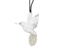 Porte-clés pratique en tissu résistant à l'eau Motifs de coquillages de poisson Accessoires de sac Ornement de mode Décorations de mode Vie marine Badge arbre de coco, blanc, Bird