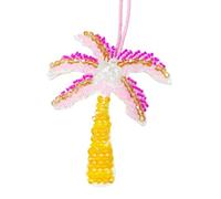 Porte-clés pratique en tissu résistant à l'eau Motifs de coquillages de poisson Accessoires de sac Ornement de mode Décorations de mode Vie marine Badge arbre de coco, b, Coconut Tree