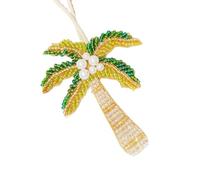 Porte-clés pratique en tissu résistant à l'eau Motifs de coquillages de poisson Accessoires de sac Ornement de mode Décorations de mode Vie marine Badge arbre de coco, Vert, Coconut Tree