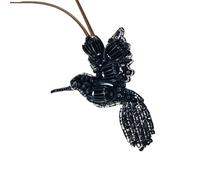 Porte-clés pratique en tissu résistant à l'eau Motifs de coquillages de poisson Accessoires de sac Ornement de mode Décorations de mode Vie marine Badge arbre de coco, Noir , Bird