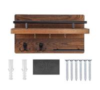 Porte-clés - Présentoir vintage en bois, étagère murale, organisateur multifonction, porte-manteau flottant, élégant rangement pour la maison, accessoire pratique pour l'entrée | Pour courrier manteau