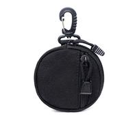 Porte-clés professionnel Molle pour homme, petite pochette ronde comme portefeuille, sac à main, pochettes EDC., Noir , Noir
