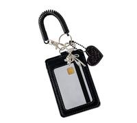 Porte-Clés Protège-Photocarte | Étui En Cuir PU Pour Badges D'Identification,Manchons de Protection avec Charme Cœur | Bracelet À Pour Hommes Étudiants Fans Voyage École Bureau Usage