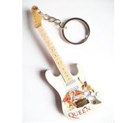 Porte-clés - Queen - Guitare - Bois peint - Photo de Freddie Mercury - 10cm