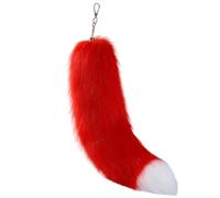 Porte-clés Queue de Renard, Queue de Renard Douce et poilue 40 cm, Porte-clés élégant pour Costumes, Sacs et vêtements Tous Les Jours, en Peluche Rouge
