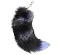 Porte-clés queue de renard, queue de Therian en fausse fourrure 40 cm, pendentifs décoratifs à grandes queues pour sac à main et sac dos (style 1)