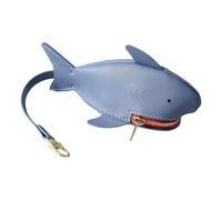 Porte-clés queue de requin - Nouveauté sac à main thème requin, adorable petit | Porte-monnaie porte-clés avec fermeture éclair animal 9,5 x 7,5 cm, sac cosmétique en forme de dessin animé, port, bleu