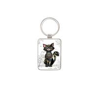 Porte clef avec des animaux - motif chat noir - collection KOOK