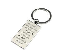 Porte-clés rectangulaire chromé avec gravure « Das Einzige was besser ist als Dich zum Papa zu haben, ist Dich als Opa meiner Kinder zu haben"