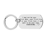 Porte-clés rectangulaire en acier inoxydable avec inscription « I Just Want To Be Your Last One » « Valentine' s Day »
