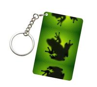 Porte-clés rectangulaire en acrylique Green Frog Shadow - Porte-clés de voiture, accessoire personnalisé pour la maison, la moto, le bureau, transparent, taille unique