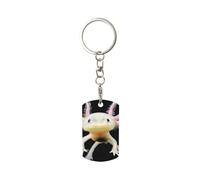 Porte-clés rectangulaire en métal, porte-clés en métal, porte-clés de voiture, anneau de support 1 pièce,Impression Axolotl