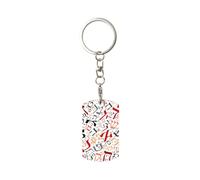 Porte-clés rectangulaire en métal, porte-clés en métal, porte-clés de voiture, anneau de support 1 pièce,Poussière d'alphabet hébreu créatif
