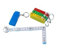 Porte-clés règle pliable de 0,5 m - Ruban à mesurer compact double face, outil de disposition portable en plastique pour le travail du bois, la maçonnerie et l'amélioration de la maison (rouge)