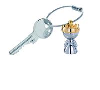 Porte-clés reine, fonte métallique, chrome brillant, avec couronne dorée