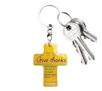 Porte-clés religieux - 5,5 x 4 cm - Porte-clés chrétien en bois pour prière inspirante, bijoux basés sur la foi | Cadeau spirituel pour femme, homme, pasteur, église, baptême, anniversaire, Remerciez