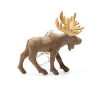 Porte-clés renne pendentif porte-clés animal élan marron grandes cornes