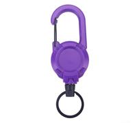Porte-clés rétractable avec boucle télescopique pour organiser les clés de bureau, les badges d'identité et les petits articles, conçu pour éviter la perte et un accès facile (violet)