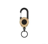 Porte-clés rétractable avec câble en acier inoxydable de 60 cm et crochet à ressort robuste, conçu pour empêcher les clés de se perdre (C-avec autocollant)