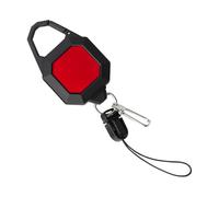 Porte-clés rétractable avec enrouleur de 66 cm avec fermeture à cordon Porte-badge robuste 6 onces Pêche à la mouche Enrouleur de pêche rétractable Verrouillé