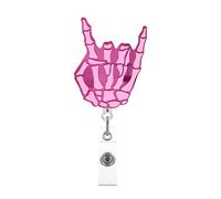 Porte-clés Rétractable, Bobine De Badge, Mousqueton En Acrylique, Crâne, Facile À Utiliser Pour Les Bobines Cartes Visite