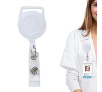 Porte-clés rétractable | Clip de bobine de badge d'identification pour infirmière - Clip d'insigne de carte de visite, clip d'insigne portable élastique pour les enseignants, les travailleurs, les inf