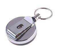 Porte-clés rétractable Insigne Bobine Clips en Métal en Acier Porte-clés Anti-Perdu Anti-Vol Porte-clés 1 Pcs Artisanat FineTraitement ingénieux