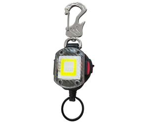 Porte-clés rétractable - Lampe de poche de sécurité LED avec cordon - Cordon rétractable - Pour l'école, l'extérieur, le camping, le sac à dos, le portefeuille, la poche de pantalon, le poignet, le
