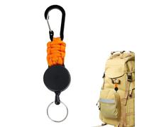 Porte-clés rétractable, Mousqueton Robuste, Porte-Badge avec Cordon en Fil d'acier, Porte-clés rétractable, Porte-Badge pour Le Camping