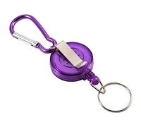 Porte-clés rétractable Porte-clés Porte-clés Non-glissés pour Porte-clés avec Cordon en Nylon pour Utilisation en extérieur(Violet)