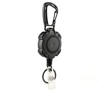Porte-clés rétractable robuste pour carte d'identité, porte-badge extensible pour étudiants, infirmières, avec mousqueton et cordon en métal robuste pour femme avec crochet télescopique