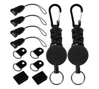 Porte-clés rétractable très résistant, bobine d'installation de microphone - Porte-badge rétractable | Pour homme et femme - Pour camion, voiture, véhicule, camping, randonnée, pêche en plein air