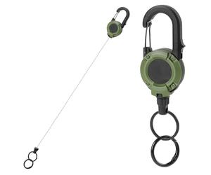 Porte clés rétractable, versatile, - ergonomic compact premium Anneau à équipé d'un, badge câble en, acier pour Camping Extérieur Randonnée | Multipurpose Outdoor Indoor Utility