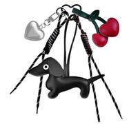 Porte-clés rétro à la mode en forme de chien saucisse, accessoire de bijoux en PU robuste à la mode pour les collectionneurs et les créateurs de tendances, utilisez un porte-clés en cuir PU