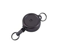 Porte-clés rétro avec clip pour ceinture, porte-badge rétractable, pour bureau (noir)