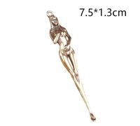 Porte-Clés Rétro En Laiton Avec Cuillère D'oreille,Mini Ange/Singe/Miles,Forme À Choisir,Cerador Transparent,Vintage,1 Pièce #C