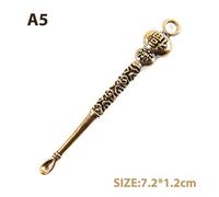 Porte-Clés Rétro En Laiton Avec Cuillère D'oreille,Mini Ange/Singe/Miles,Forme À Choisir,Cerador Transparent,Vintage,1 Pièce #G